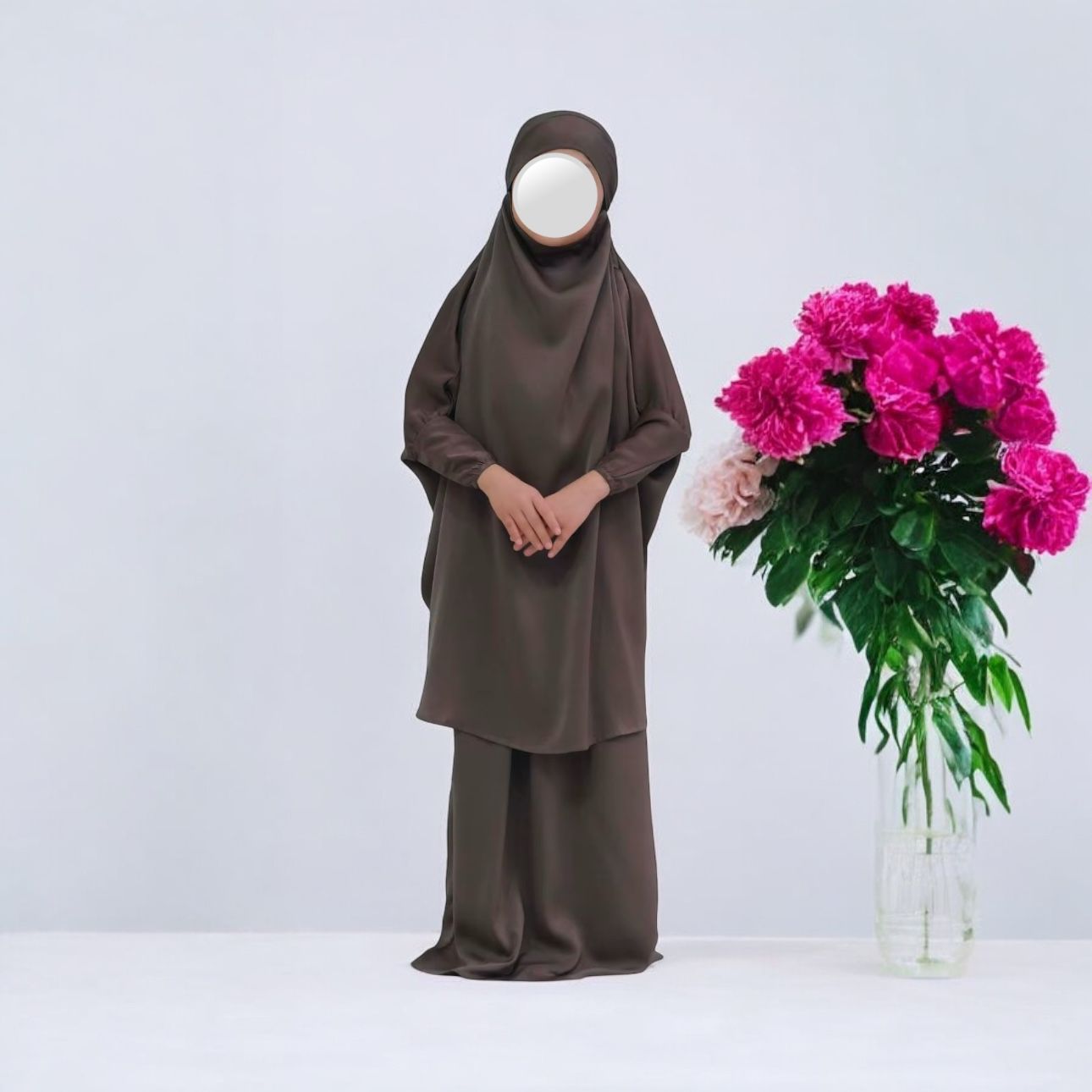 Army Green Satin Khimar