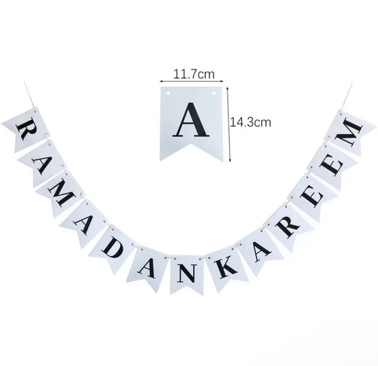 Ramadan Kareem Banner - White and Black