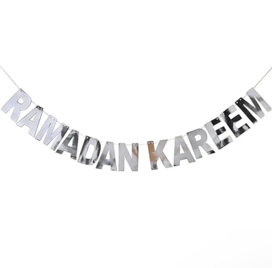 Ramadan Kareem Letter Banner - Silver